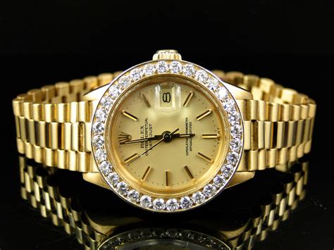 golden rolex watch for women|previously owned ladies rolex watches.